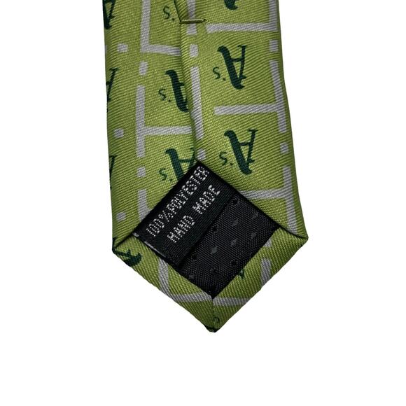 Macy’s MLB Oakland A’s Logo Green Novelty Necktie Polyester - Picture 6 of 7